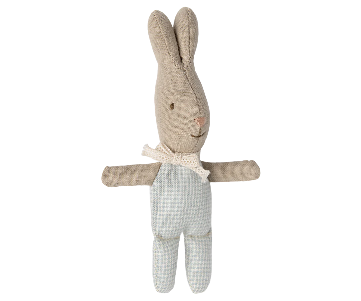Maileg - Hase micro hellblau karo