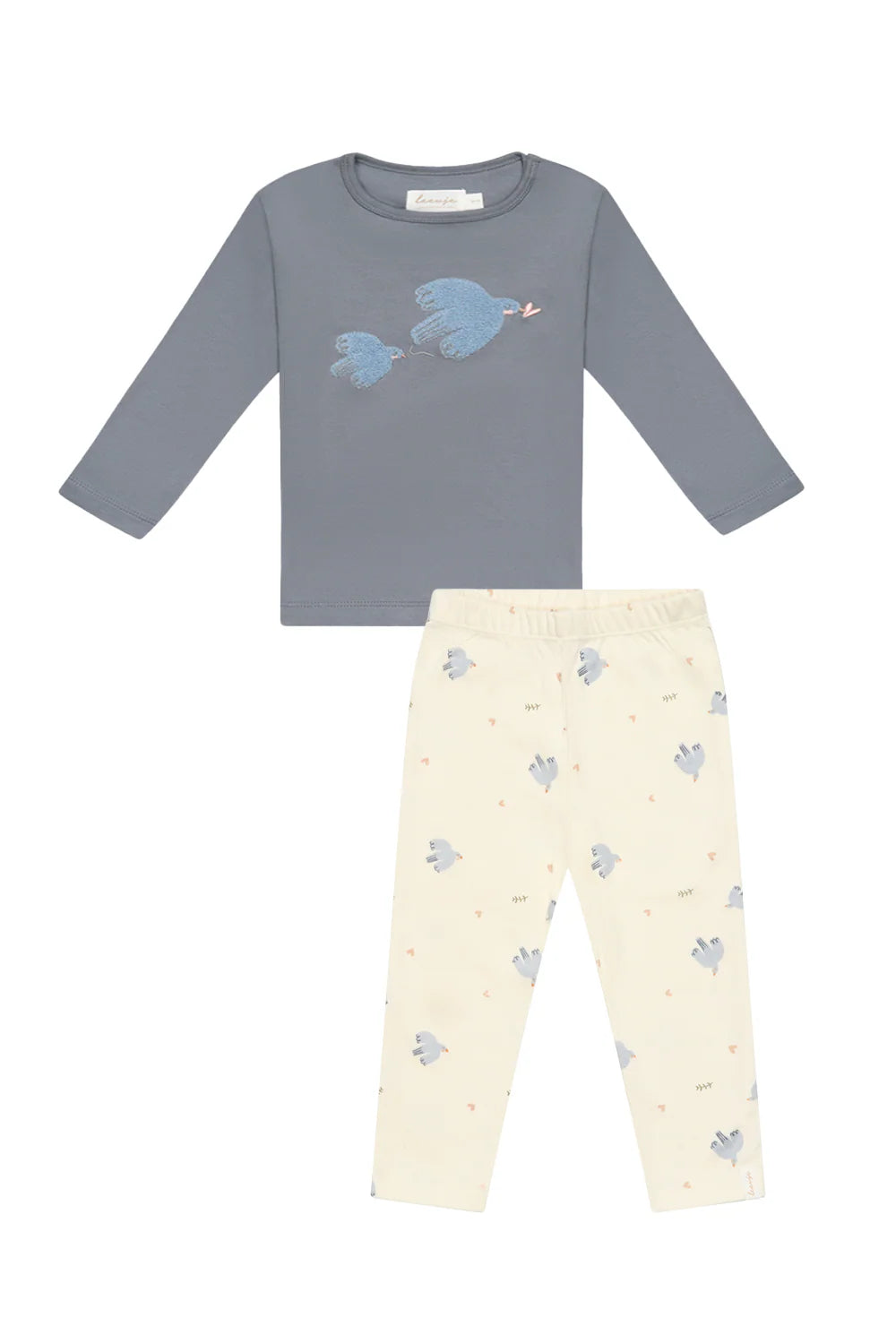 Leevje - Kinder Schlafanzug Vögel Baumwolle (bio)