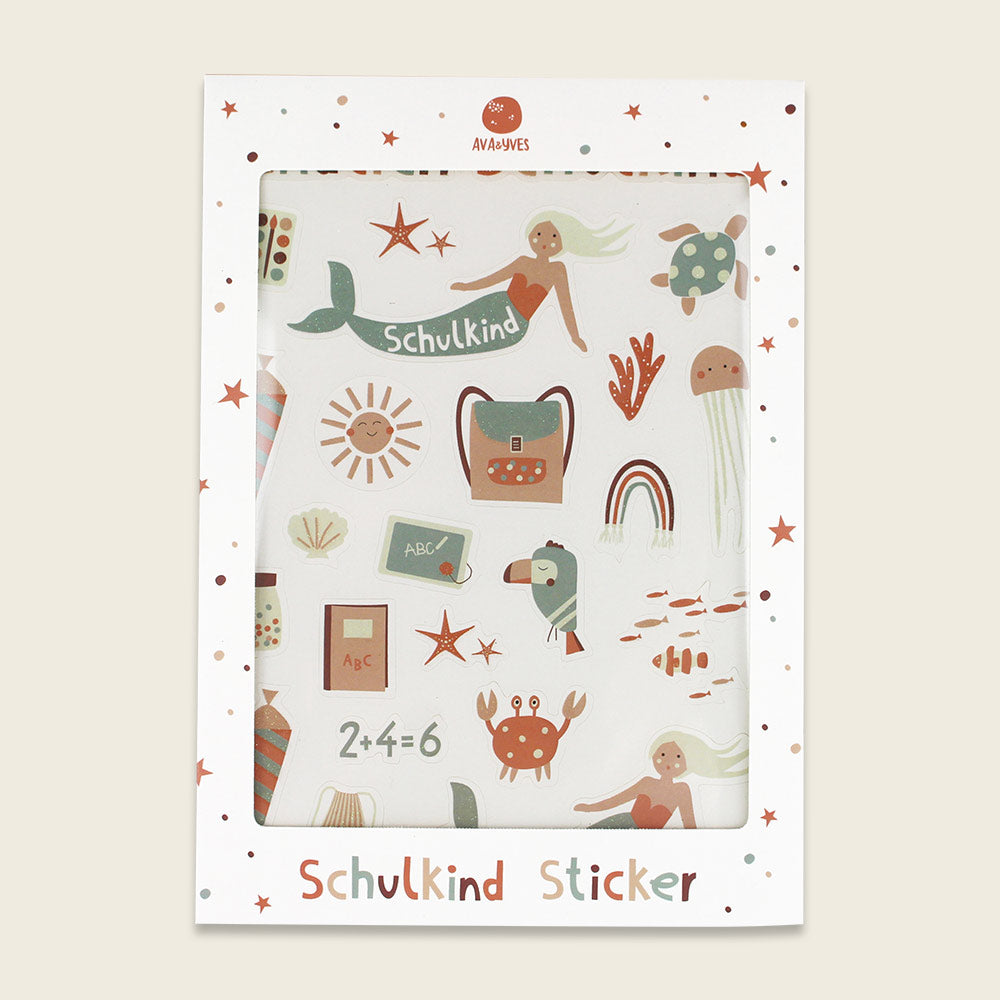Ava & Yves - Klebe-Sticker Schulkind, Glitzereffekt