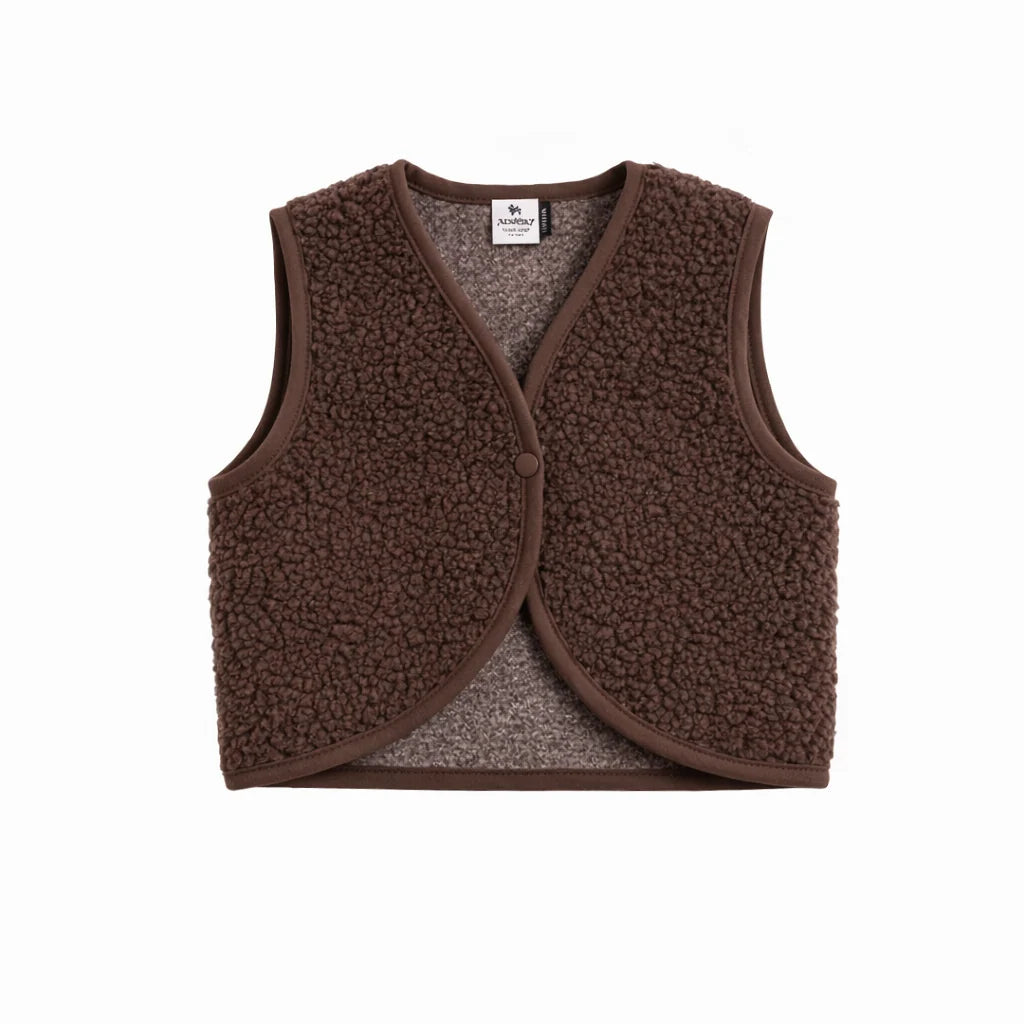 Alwero - Kuschelige Baby Wollweste LULU braun