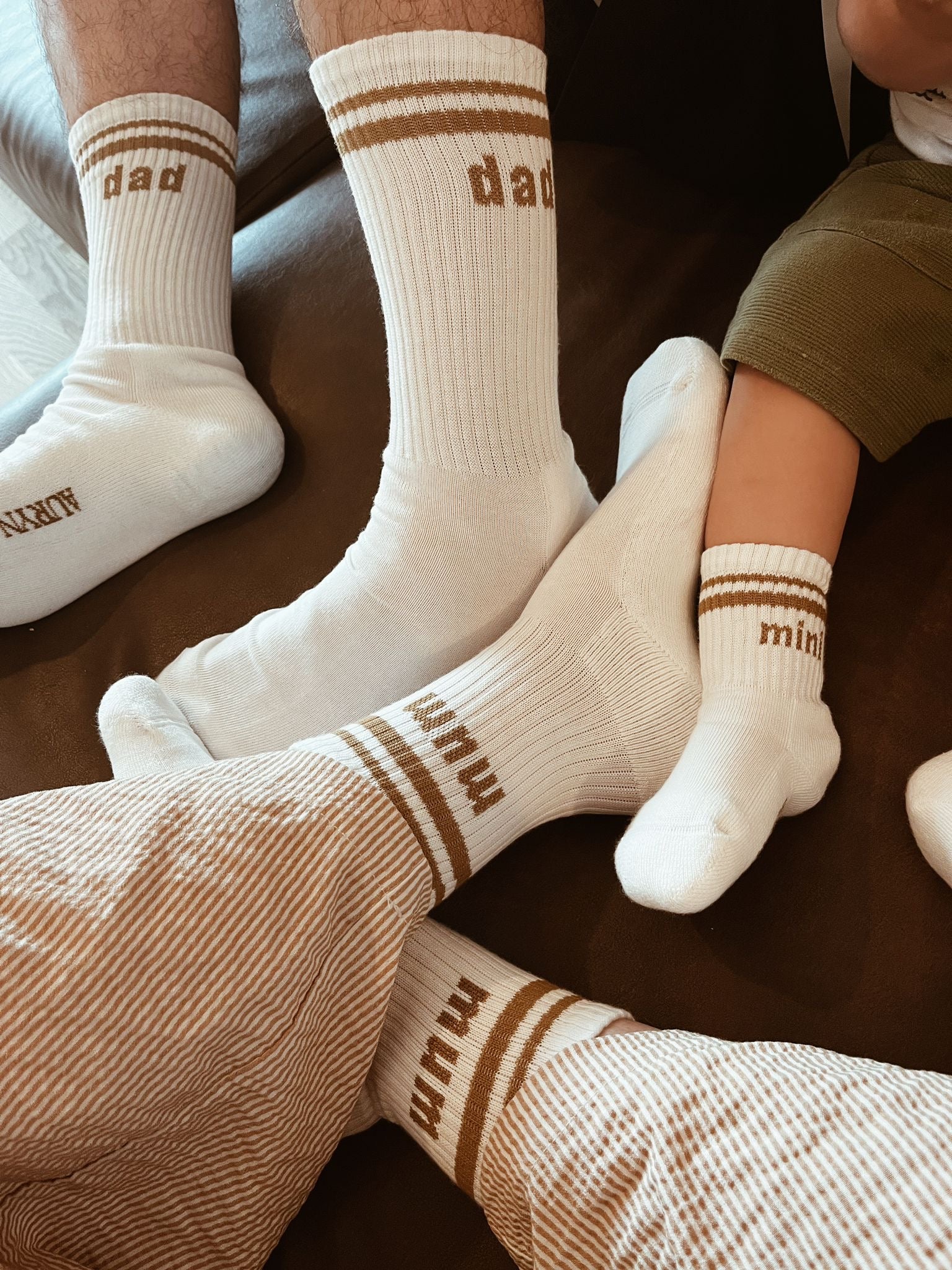 AURYN - mini/ mum/ dad Socken weiß - Partnerlooksocken MINI & ME