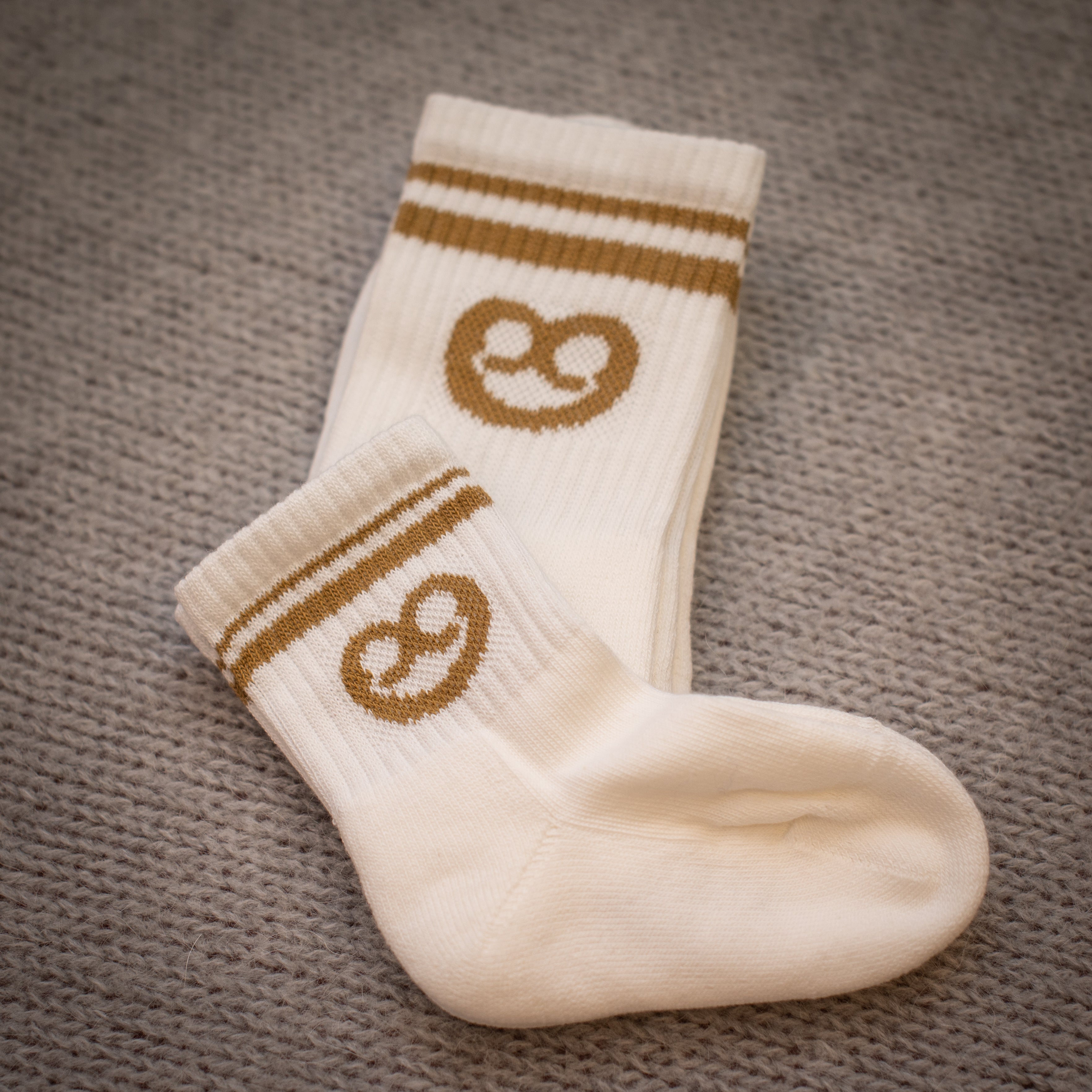 AURYN - Brezen- Socken weiss/ braun - Partnerlooksocken MINI & ME