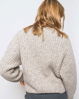 Alma & Lovis - Strickjacke Alpaka/ Baumwolle hellgrau