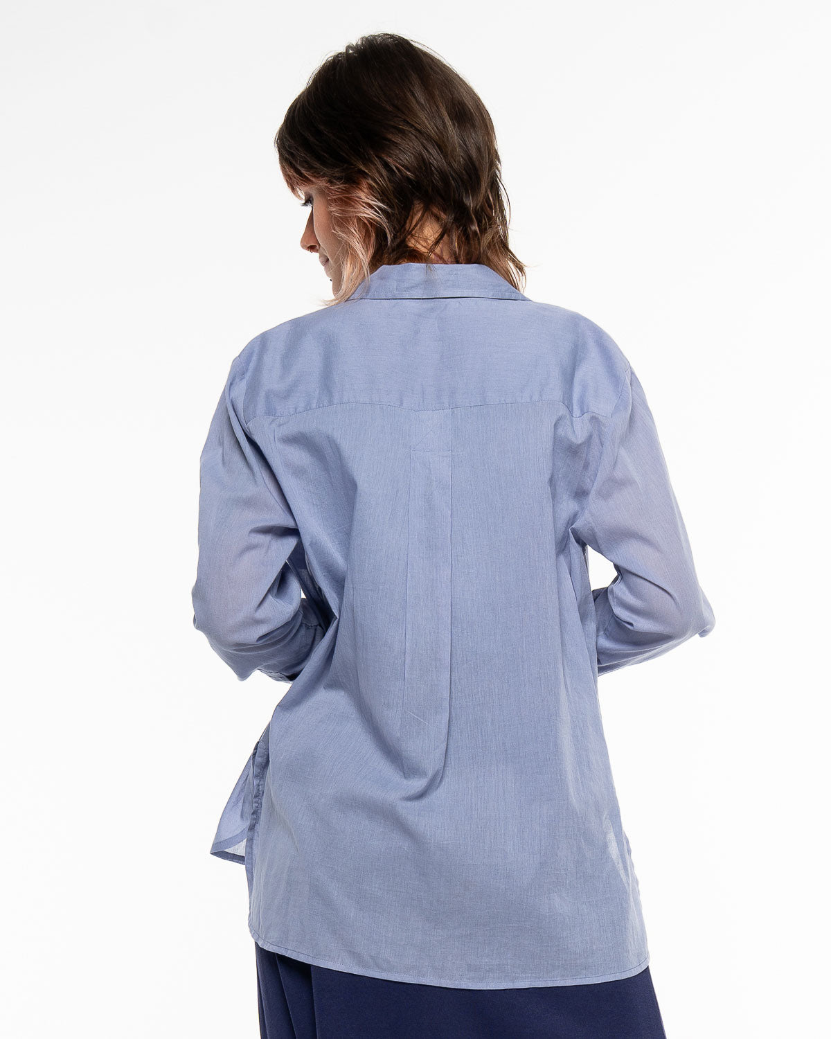 Alma & Lovis - Hemdbluse Bio-Baumwolle blau
