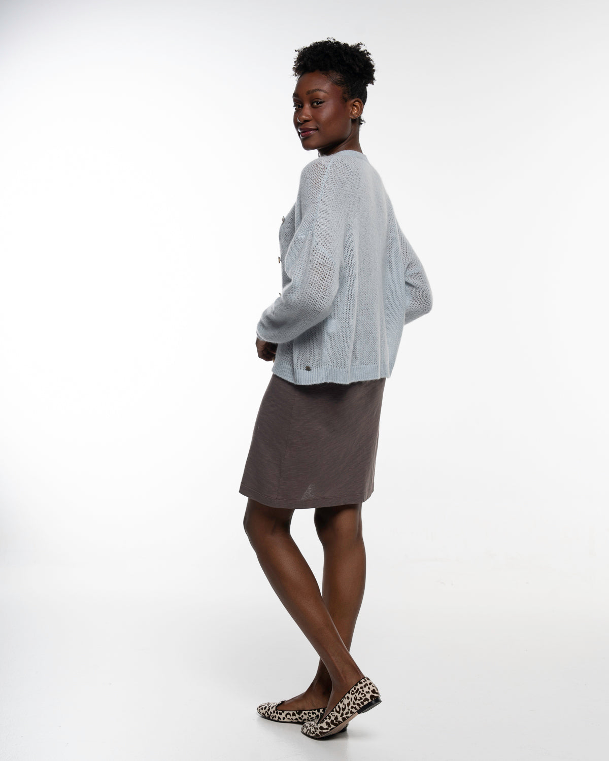 Alma & Lovis - Strickjacke für Damen in hellblau (Alpakawolle) - Fairtrade