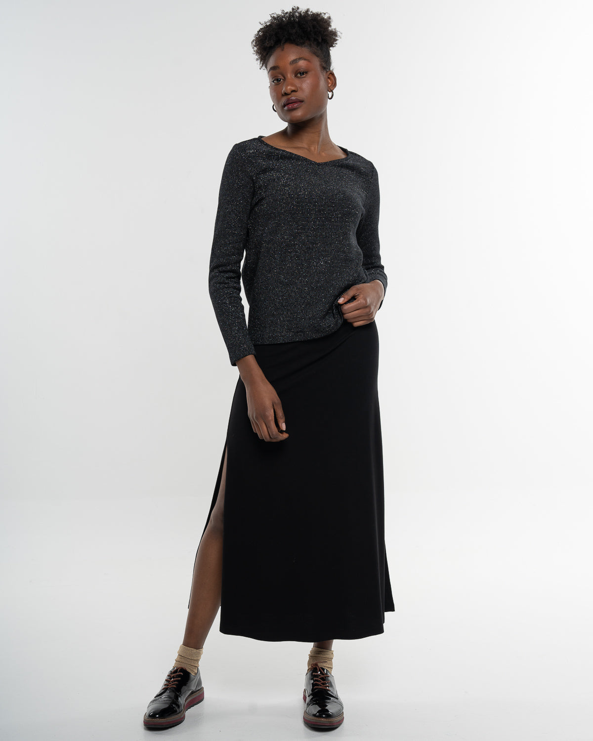 Alma & Lovis - Damen Midirock in schwarz