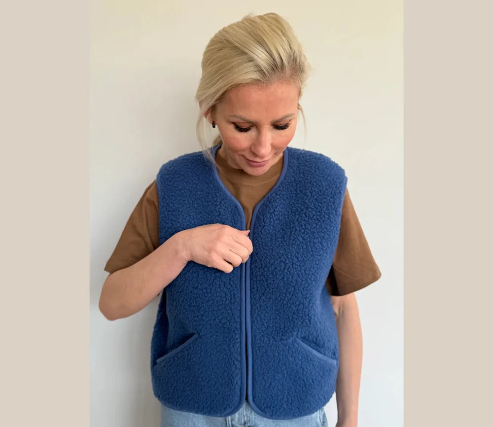 Alwero - Kuschelige Damen Wollweste POS blau
