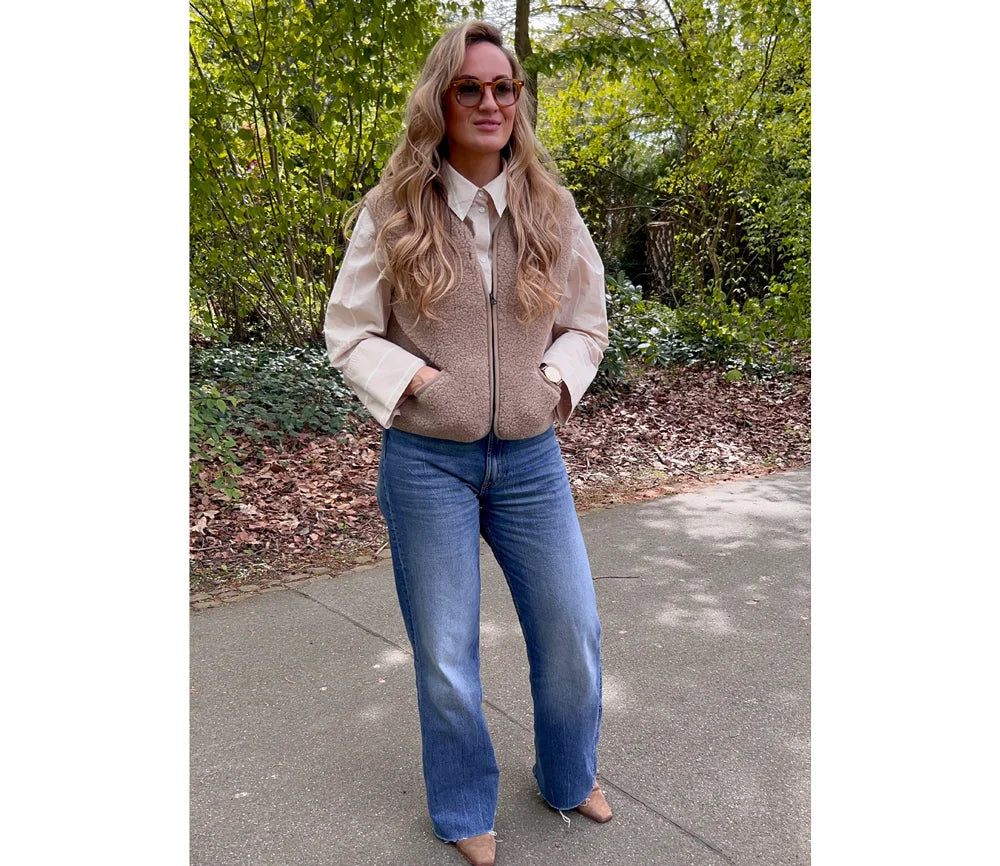 Alwero - Kuschelige Damen Wollweste POS camel