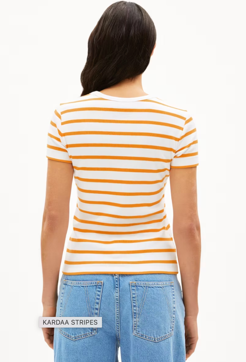 Armedangels - T-Shirt KARDAA weiss orange gestreift