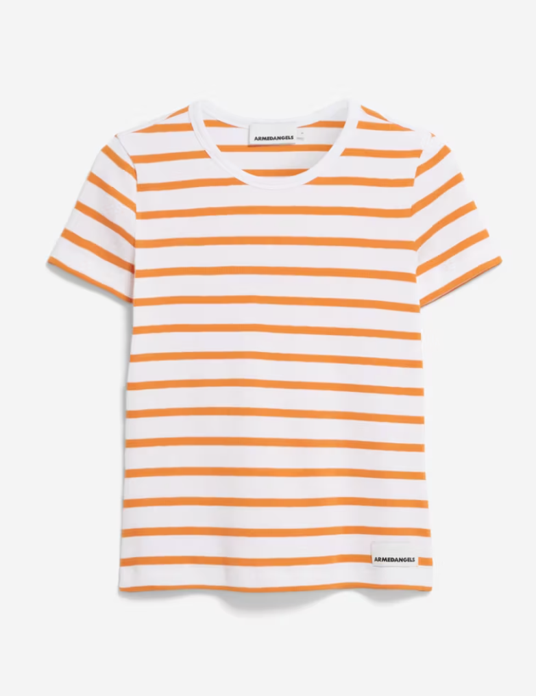 Armedangels - T-Shirt KARDAA weiss orange gestreift