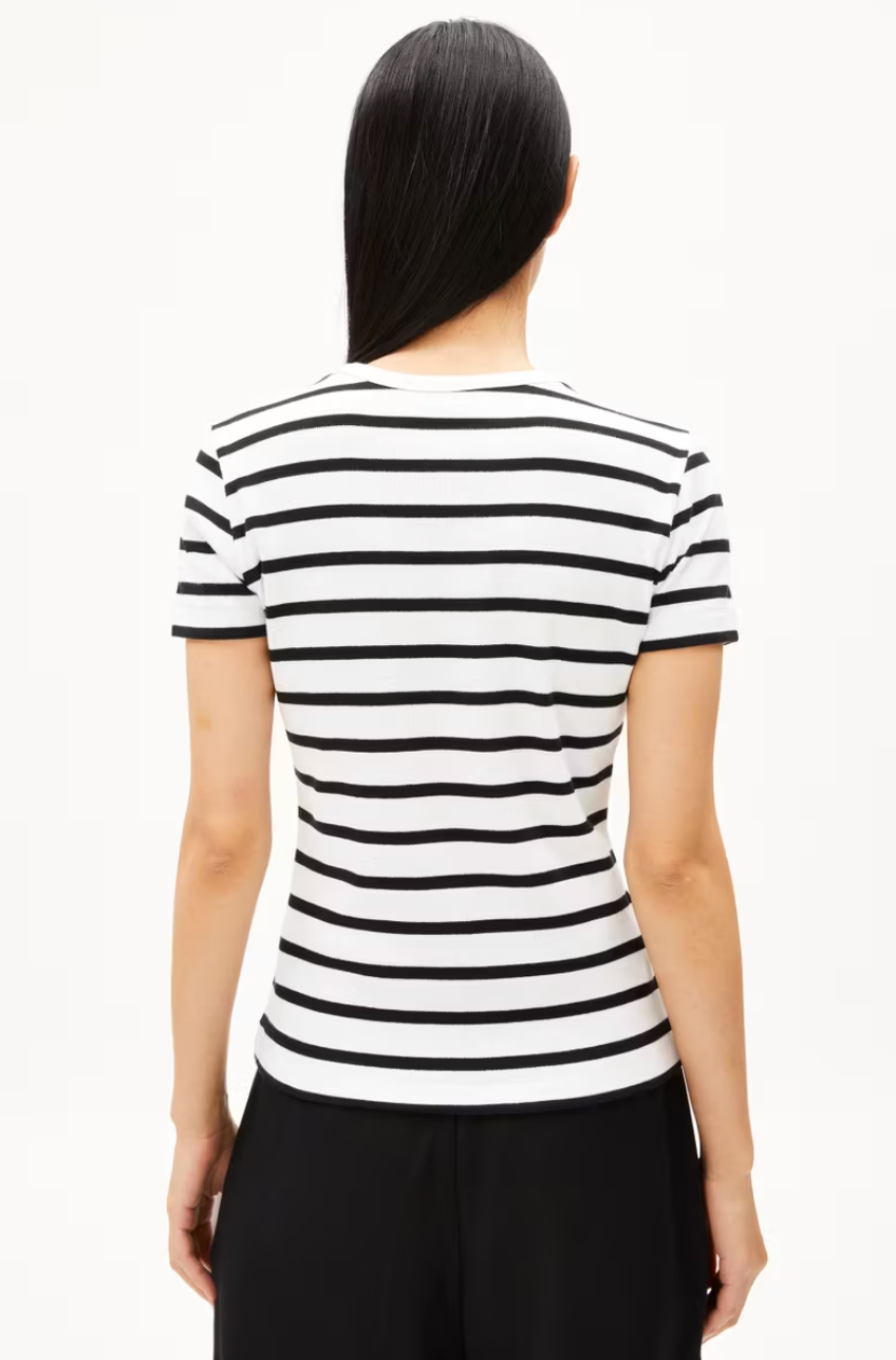 Armedangels - T-Shirt KARDAA weiss schwarz gestreift