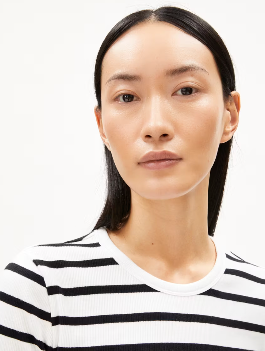 Armedangels - T-Shirt KARDAA weiss schwarz gestreift