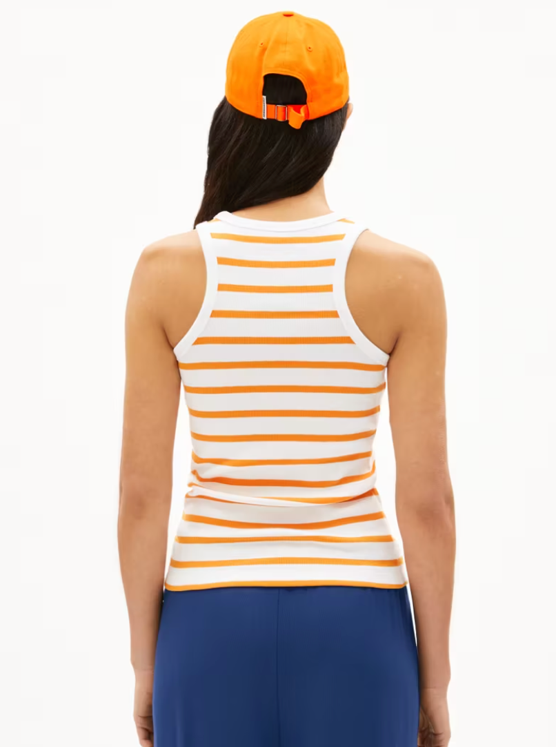 Armedangels - Top Kanitaa weiss-orange gestreift
