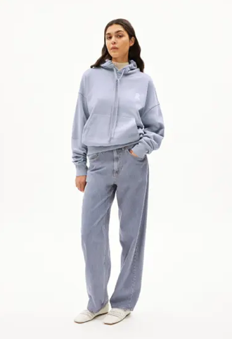 Armedangels - Sweathoodie aus Biobaumwolle hellblau