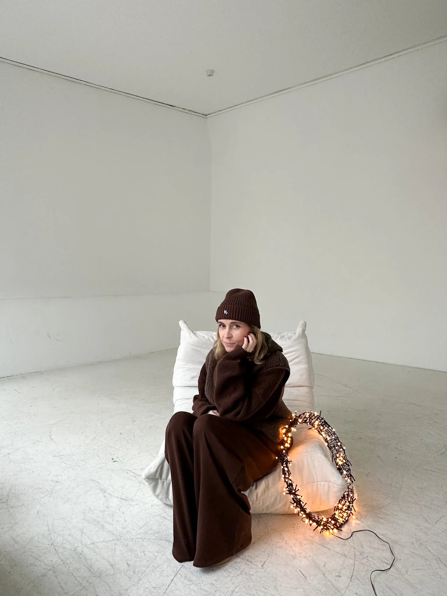 Atelier Rive - Beanie Strick Dunkelbraun ONE SIZE