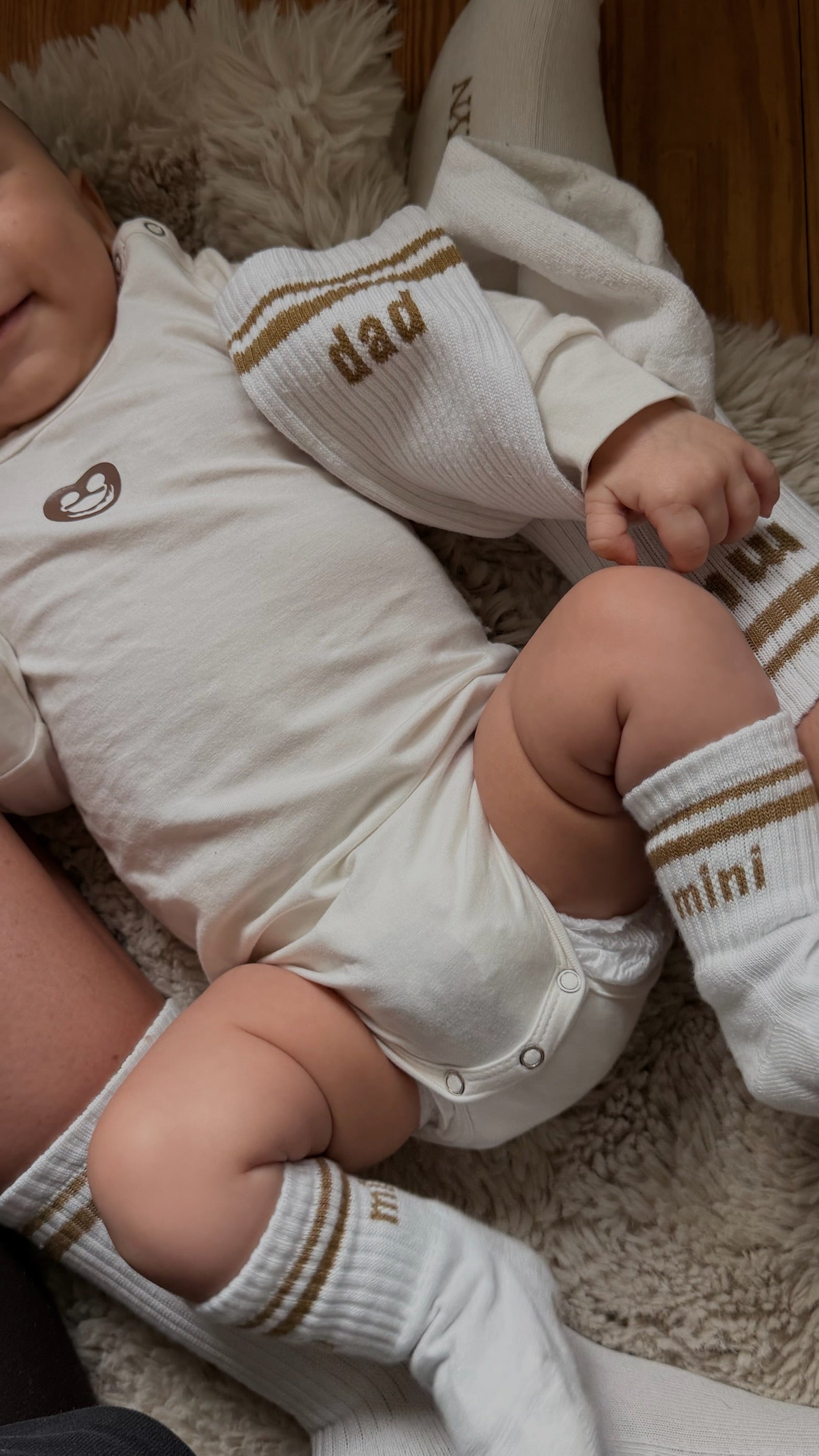 AURYN - mini/ mum/ dad Socken weiß - Partnerlooksocken MINI & ME