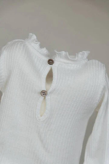 Bamboom - Baby langarm Shirt mit Kragen weiß