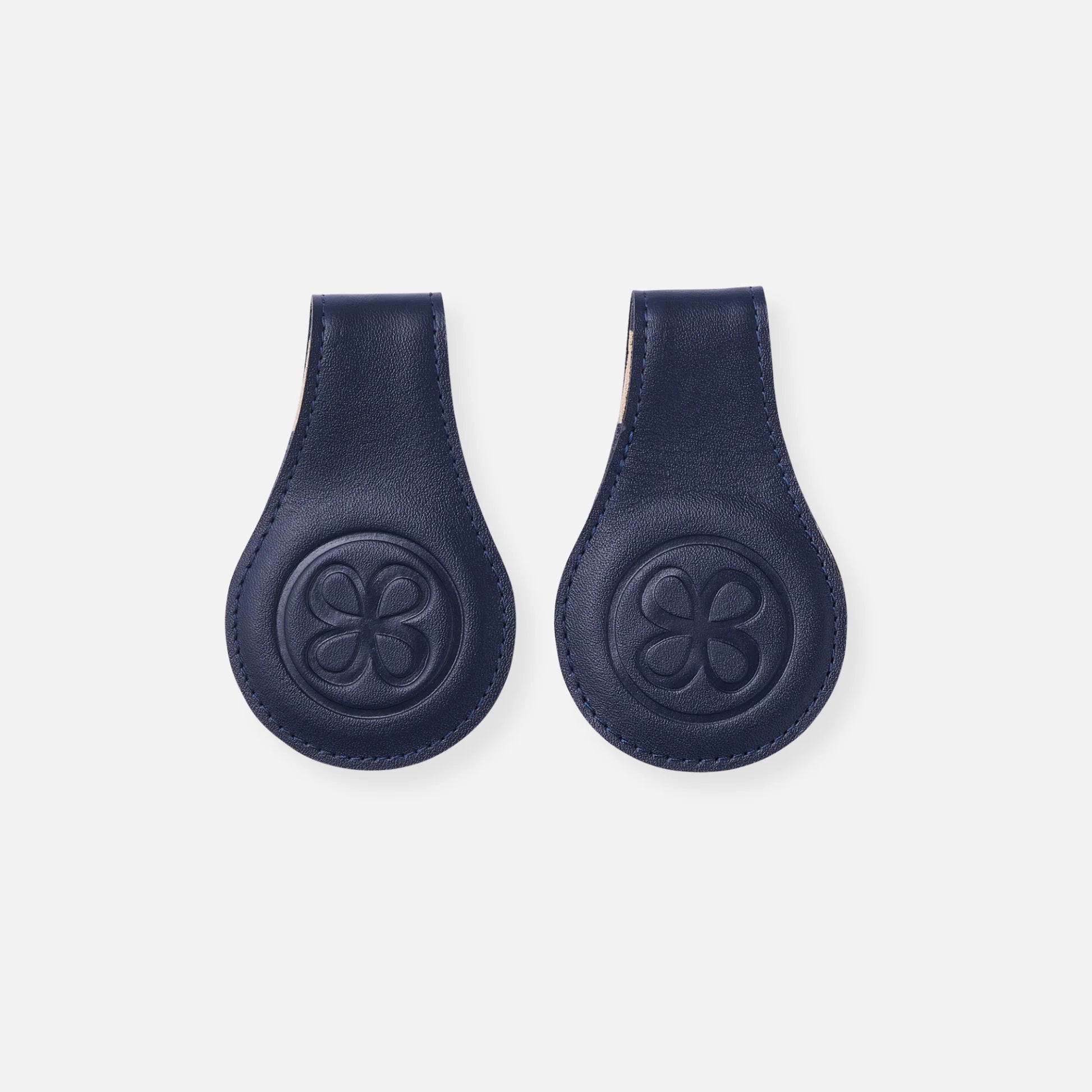 Cloby - Wendbare Leder Magnetclips blau/ Streifen