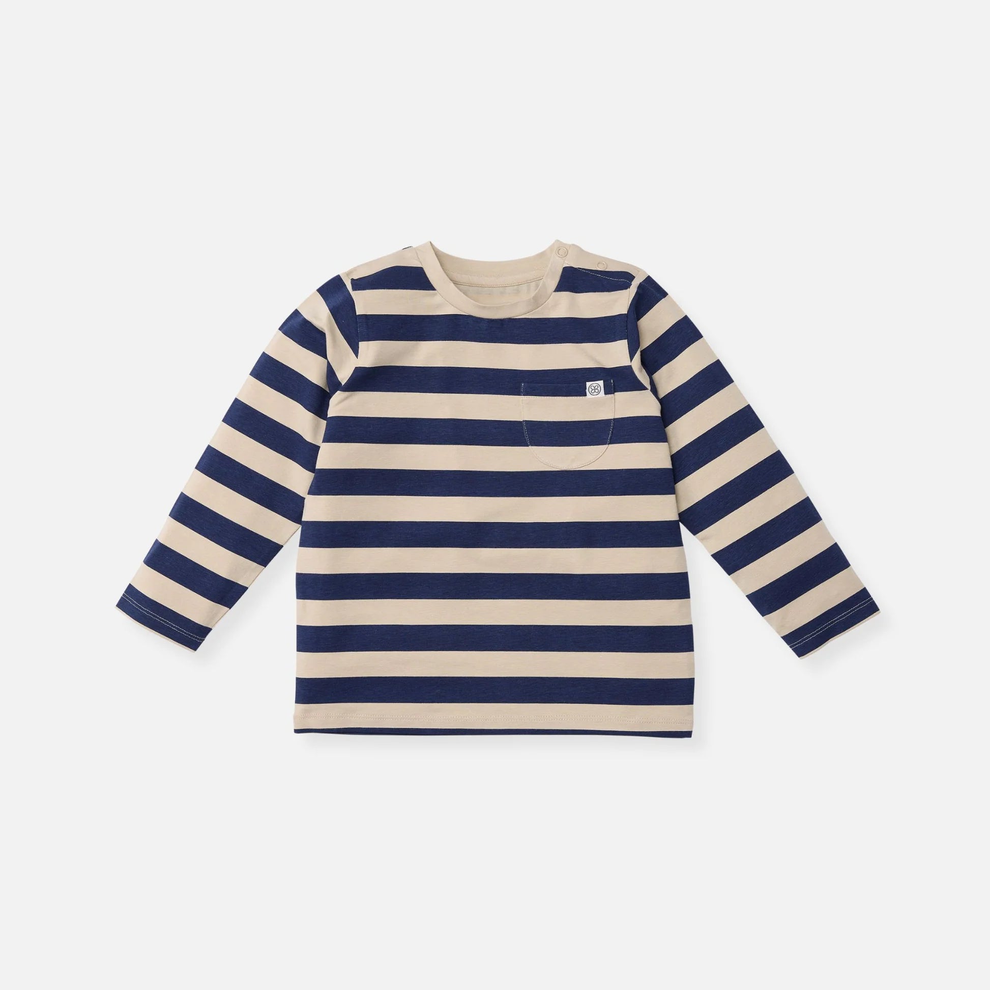 Cloby - Baby Langarmshirt UPF 50 blau beige gestreift