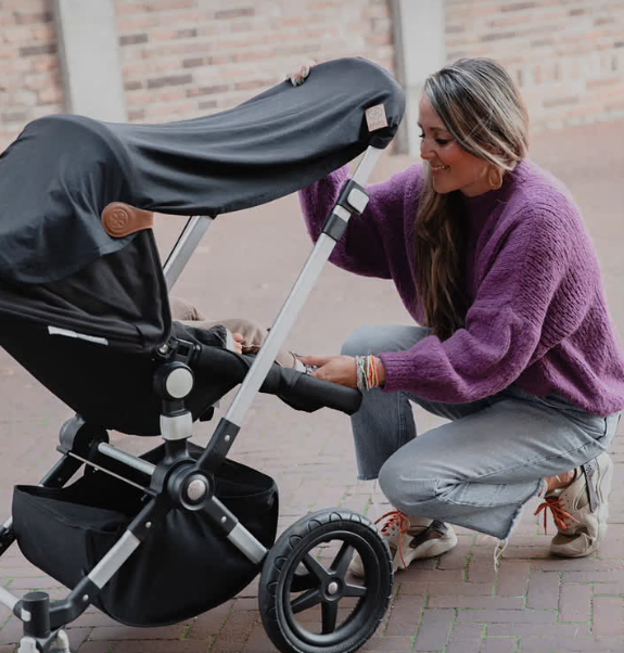 Cloby - Babydecke/ Sonnenschutz mit UV-Schutz in beige melange
