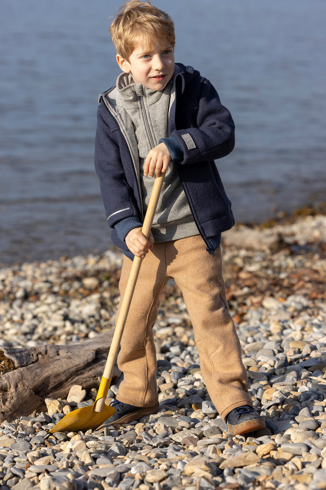 Disana - Outdoor Walkjacke Wolle blau mit Reißverschluss