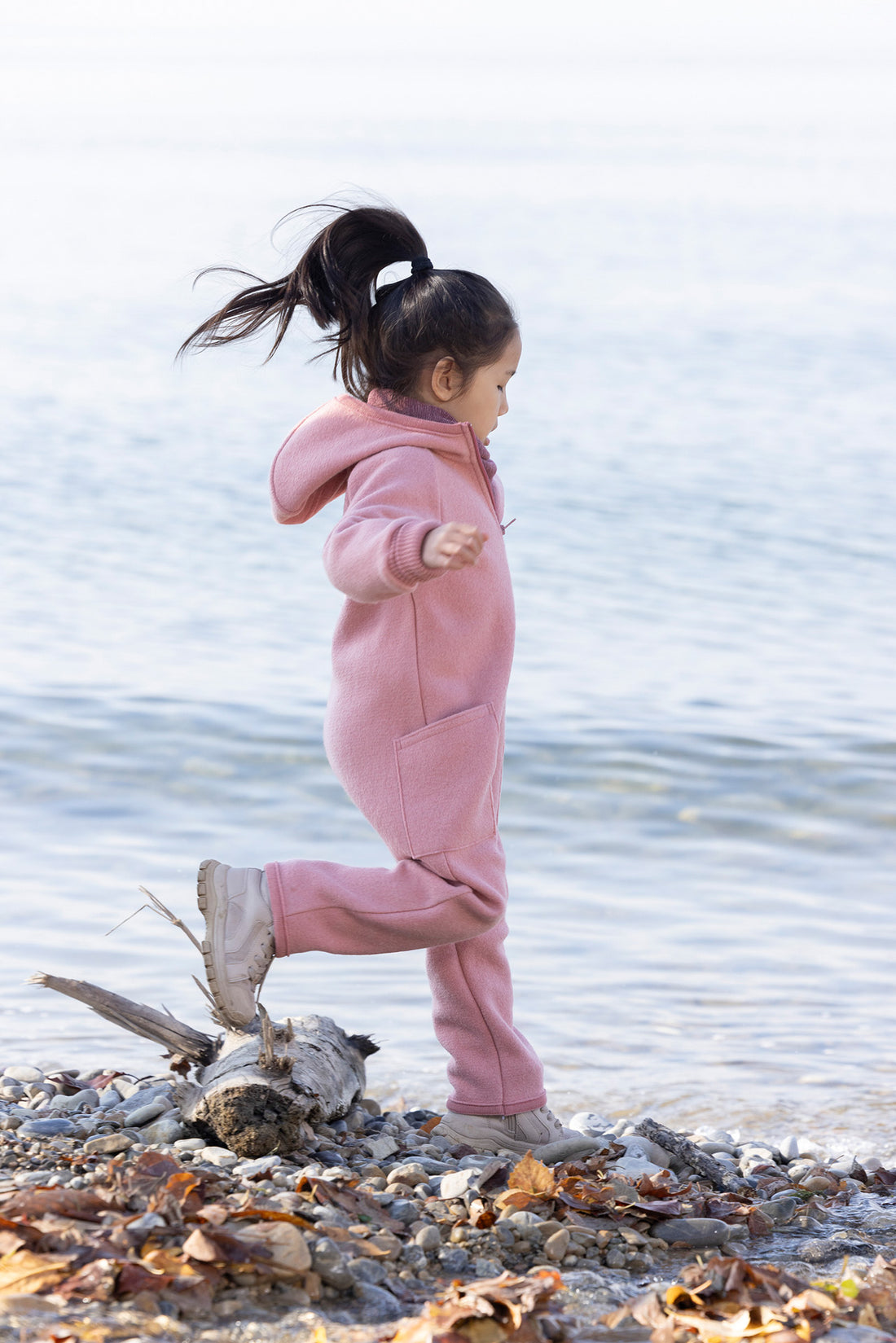 Disana - Kinder Walkoverall mit Reisverschluss Wolle rosa