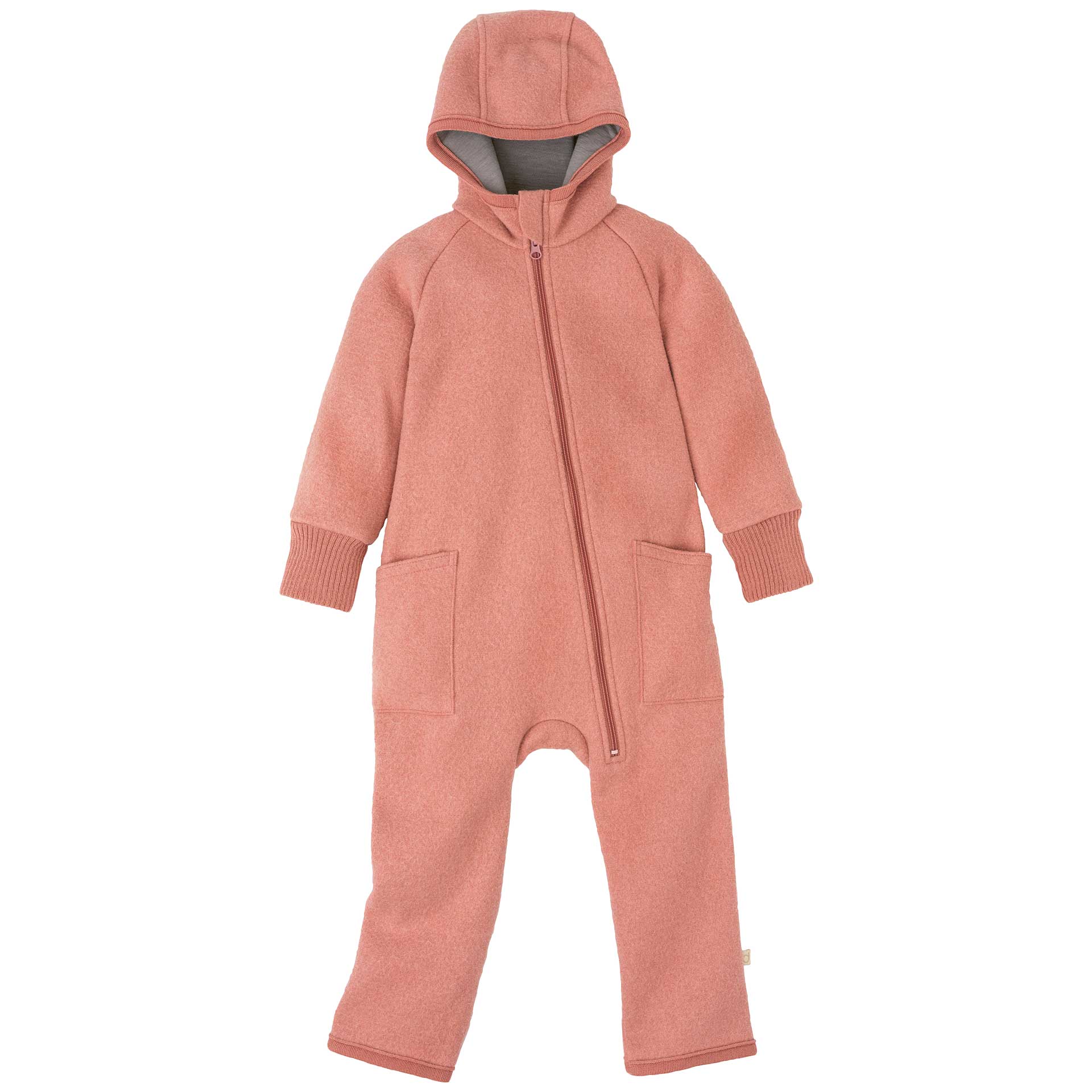 Disana - Walkoverall mit Reisverschluss Wolle rosa