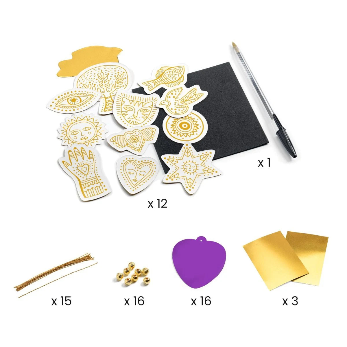 Djeco - Kinder Bastelset Amulettes gold
