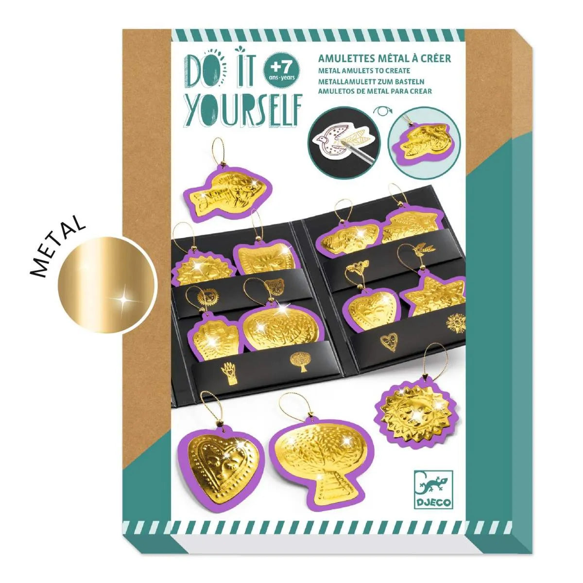 Djeco - Kinder Bastelset Amulettes gold