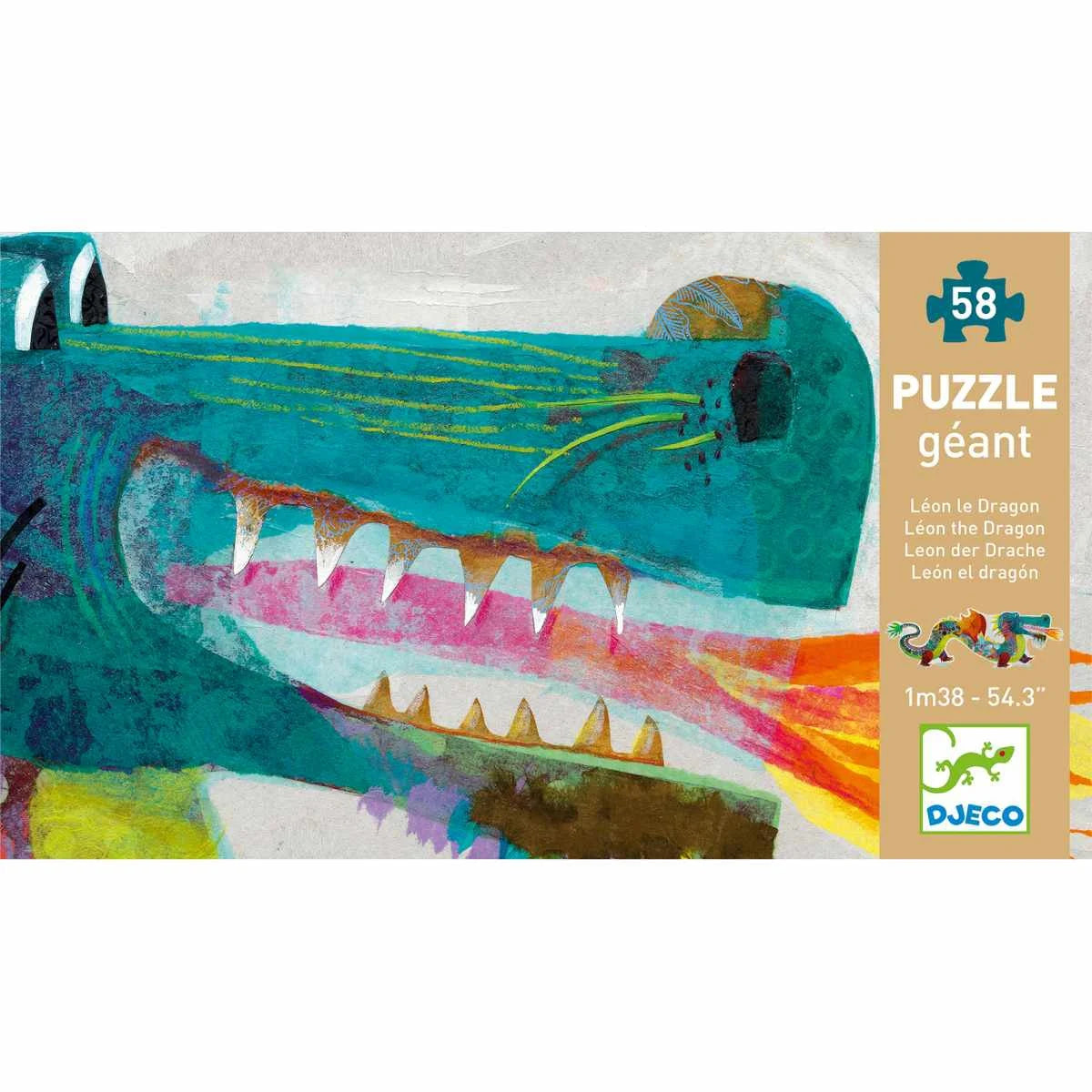 Djeco - Bodenpuzzle Leon der Drache - 58 Teile