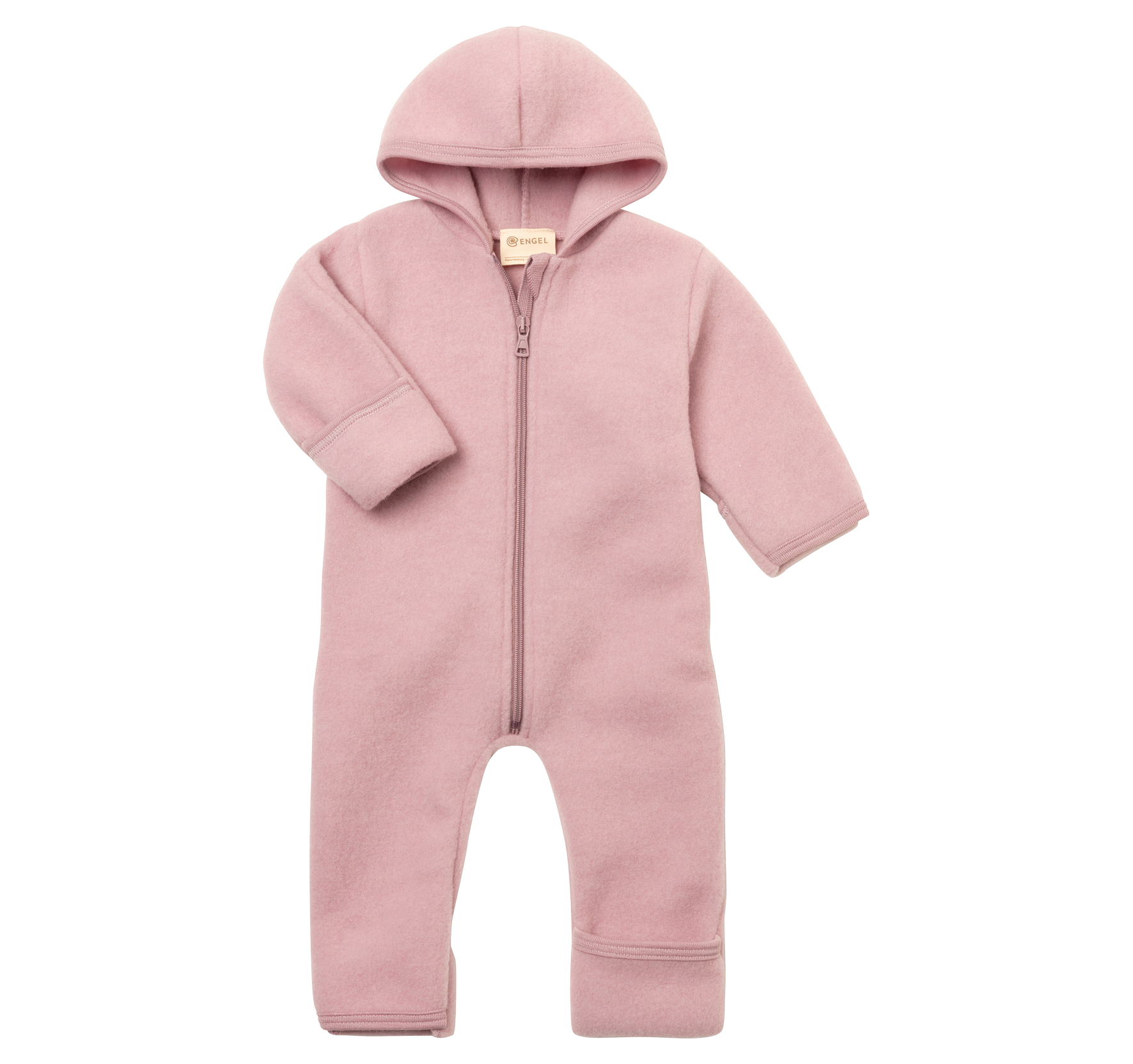 Engel - Baby Zip Overall Wollfleece mit Kapuze rosa