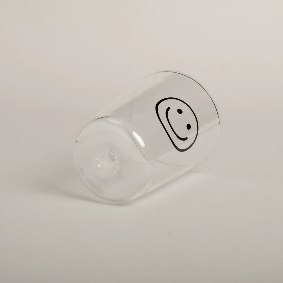 Eulenschnitt - Trinkglas Smiley schwarz
