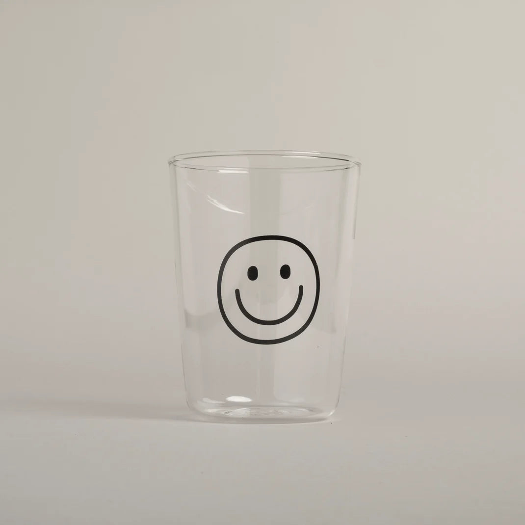 Eulenschnitt - Trinkglas Smiley schwarz