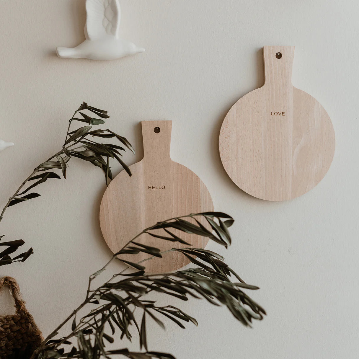 Eulenschnitt - Schneidebretter aus Holz love & hello 2-er Set