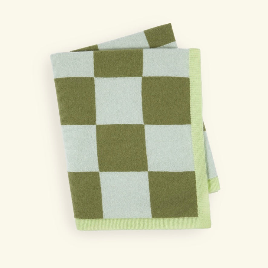 Finding Dodo - Babydecke Frida Cashmere Karo grün