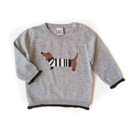 Ginger & Ruby - Baby Pullover Cashmere mit Dackelmotiv