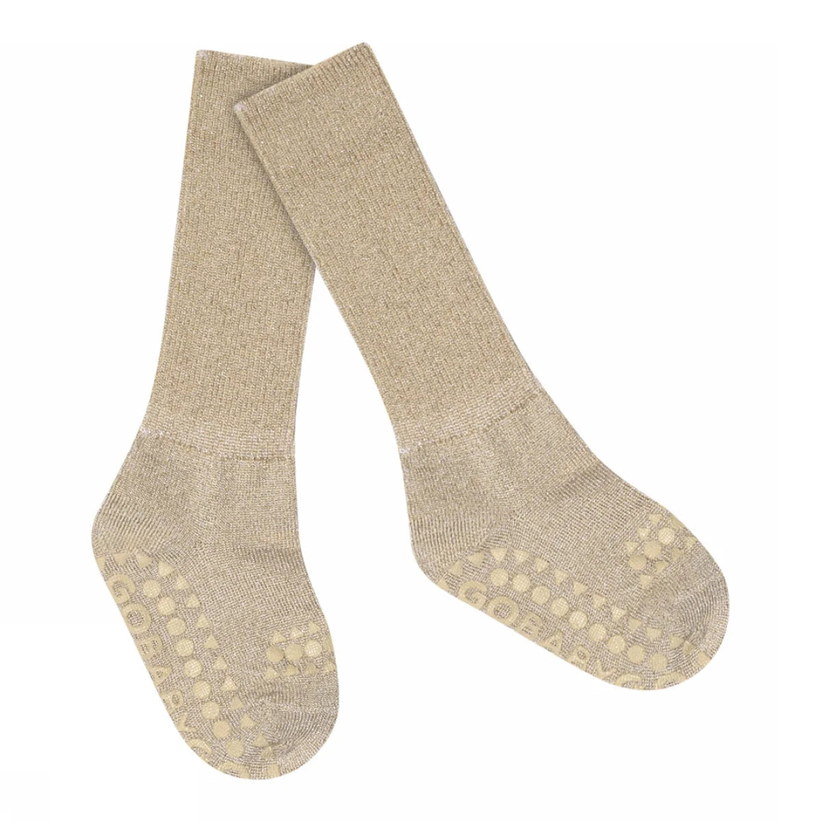 Go Baby Go - Bambus Stoppersocken gold Glitzer