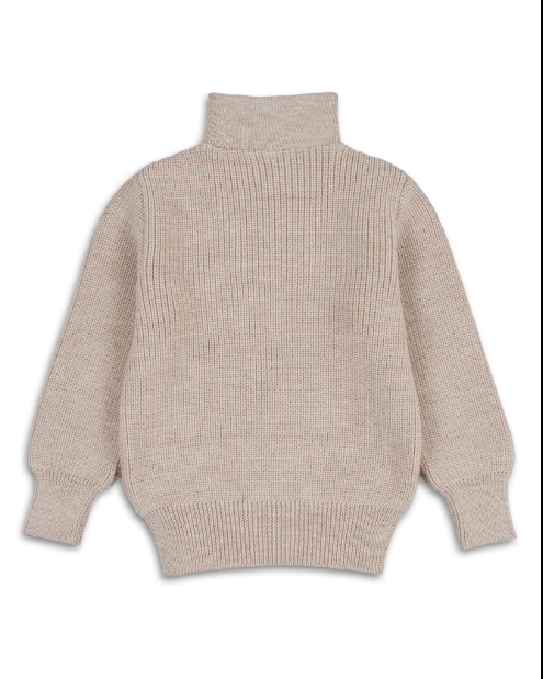 Halfen - Kinder Wollpullover mit Reisverschluss natur