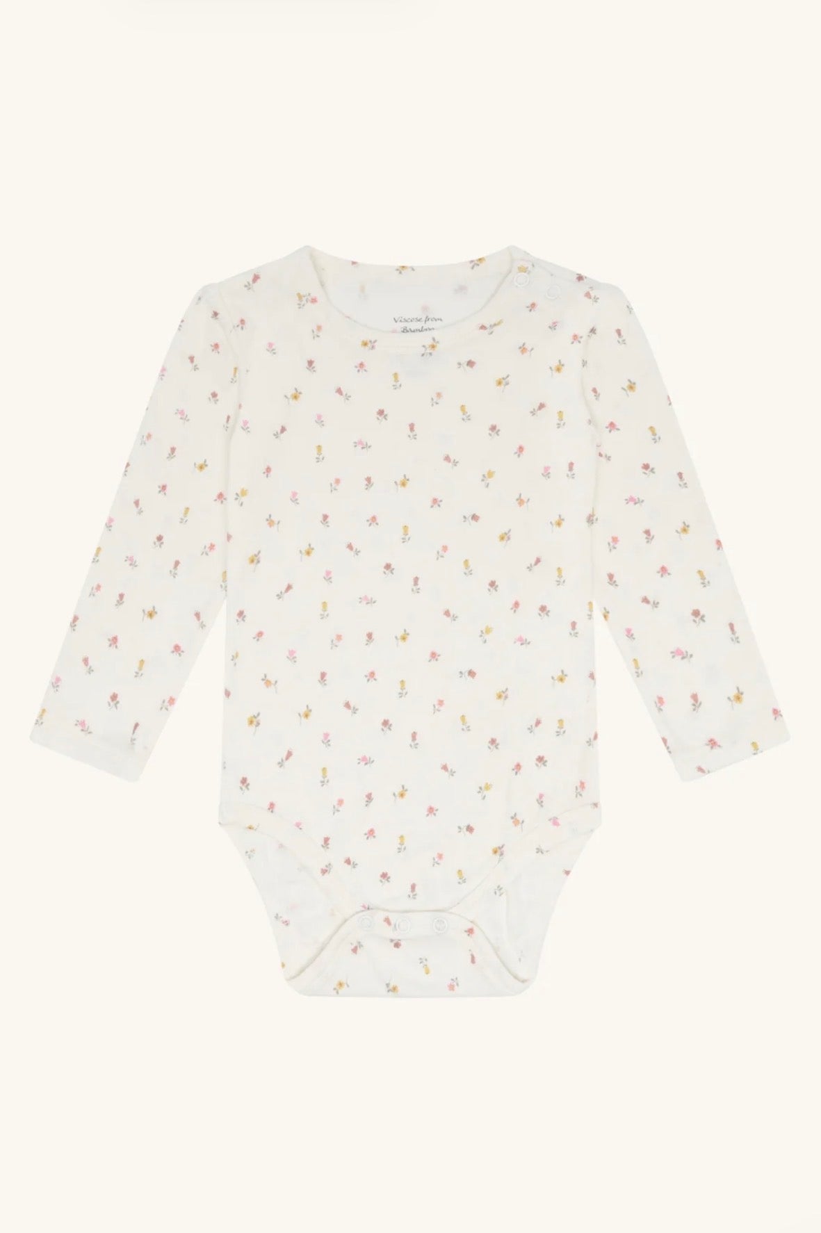 Hust & Claire - Baby Body weiß mit Blümchen