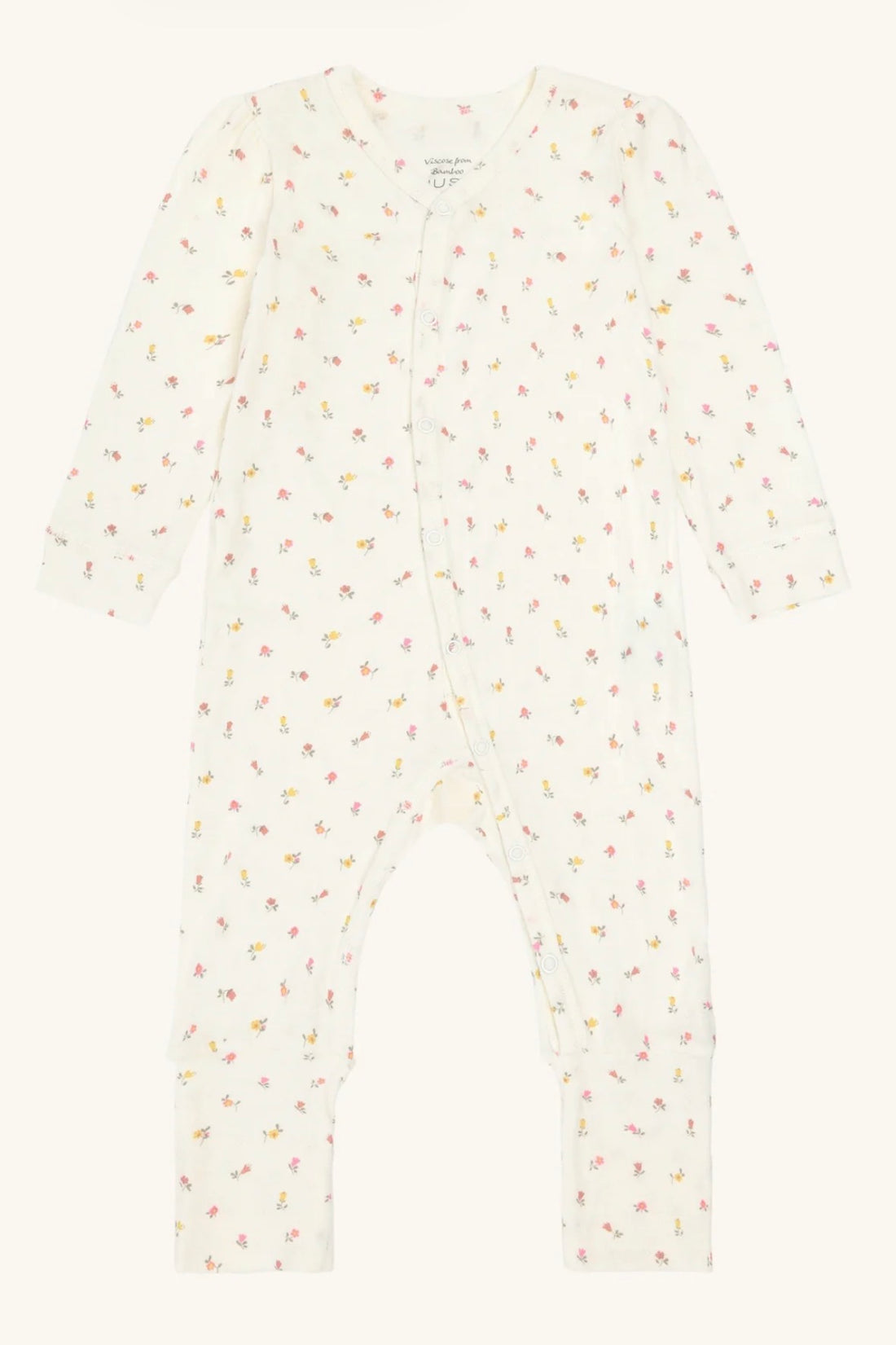 Hust & Claire - Baby Strampler weiß mit Blümchen