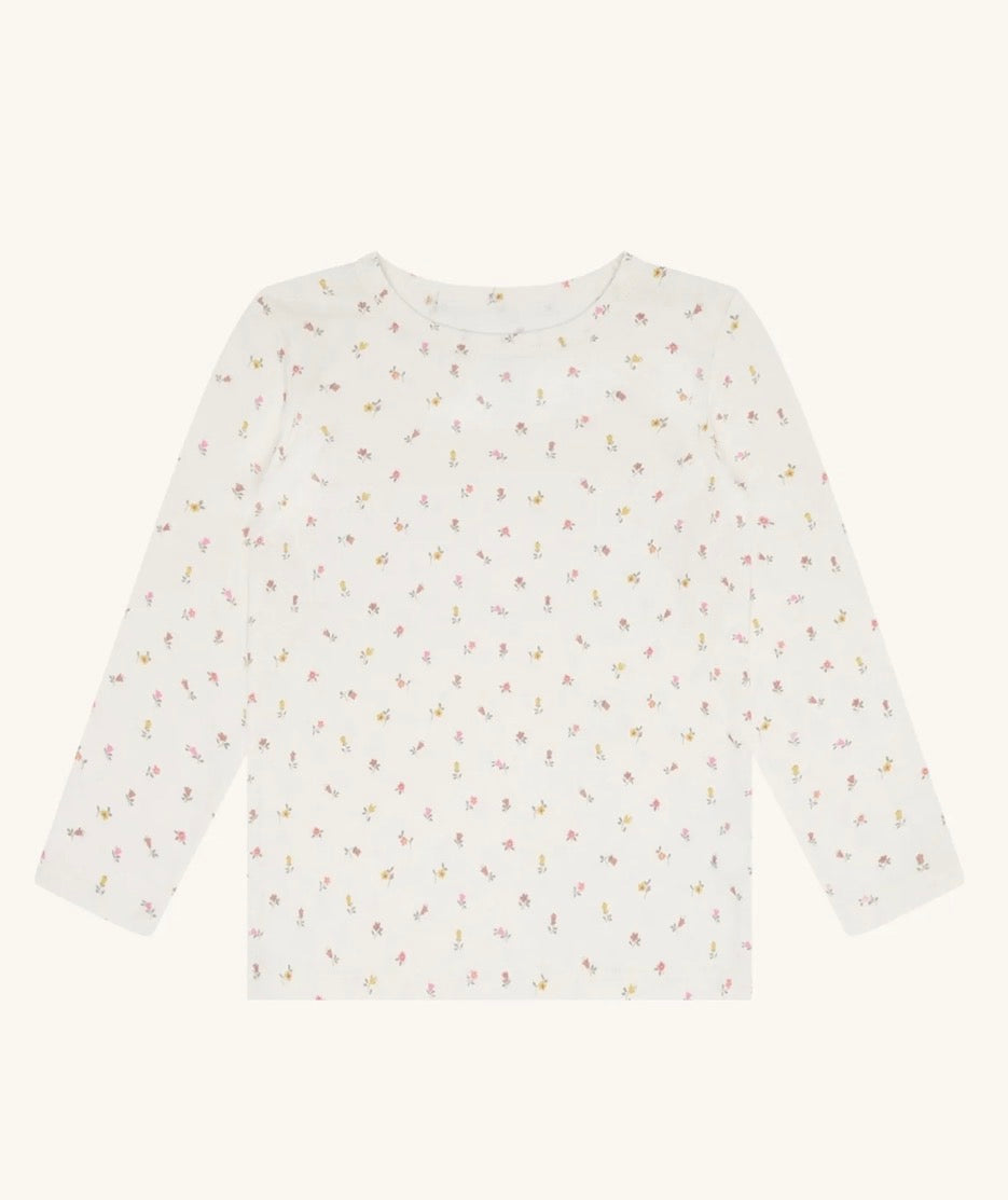 Hust & Claire - Kinder Langarmshirt weiß mit Blümchen