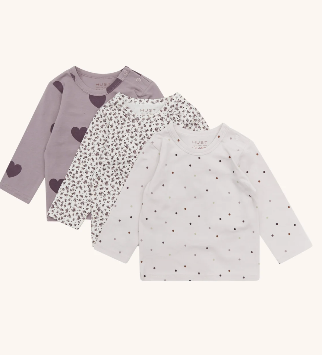 Hust & Claire - Langarm T-Shirt natur mit bunten Punkten