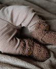 Smallstuff - Babyschuhe bouclé Merino wolle rosé braun