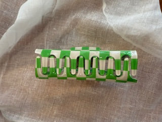 Haarklammer-grün-kariert