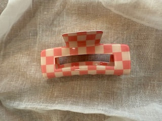 Haarklammer-rosa-kariert