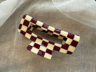 Haarklammer-schwarz-kariert