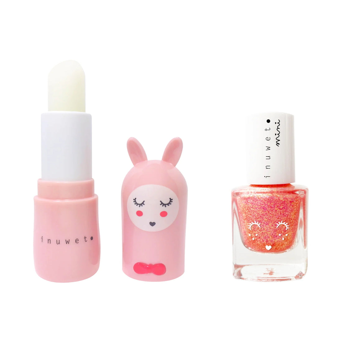 Inuwet - Geschenkset mit Lippenbalsam und Kindernagellack Erdbeere