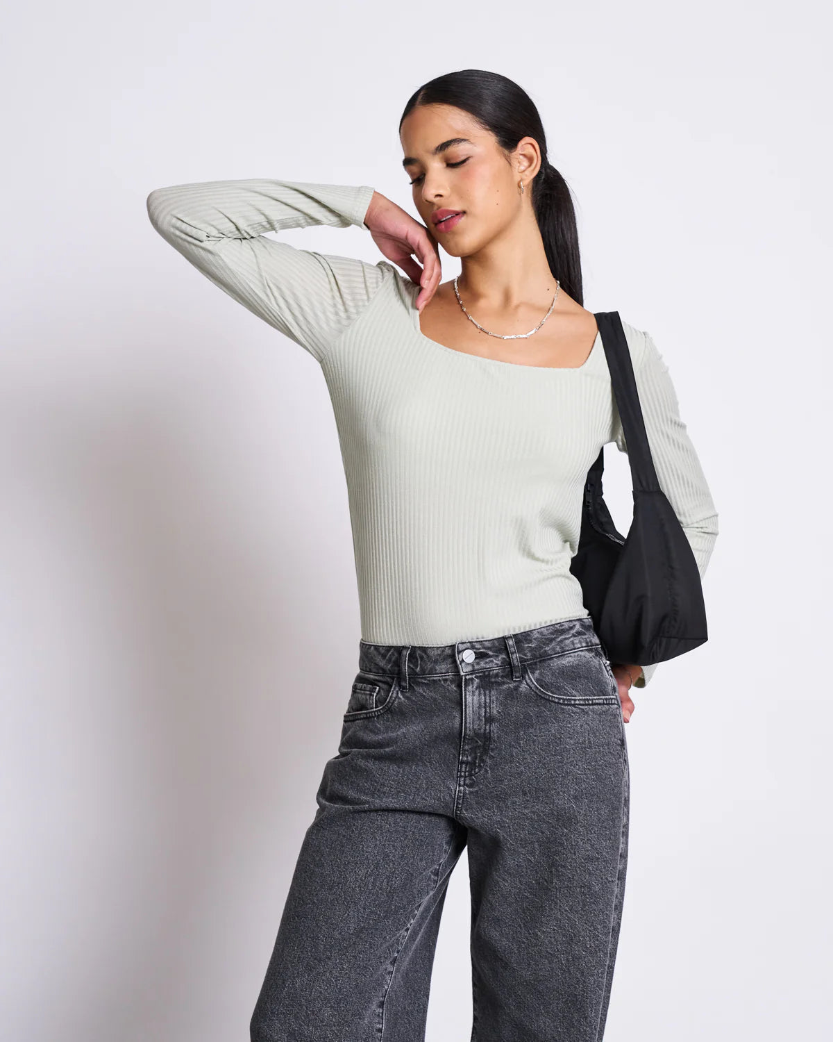 Jan ´n June - squareneck longsleeve Fria mint