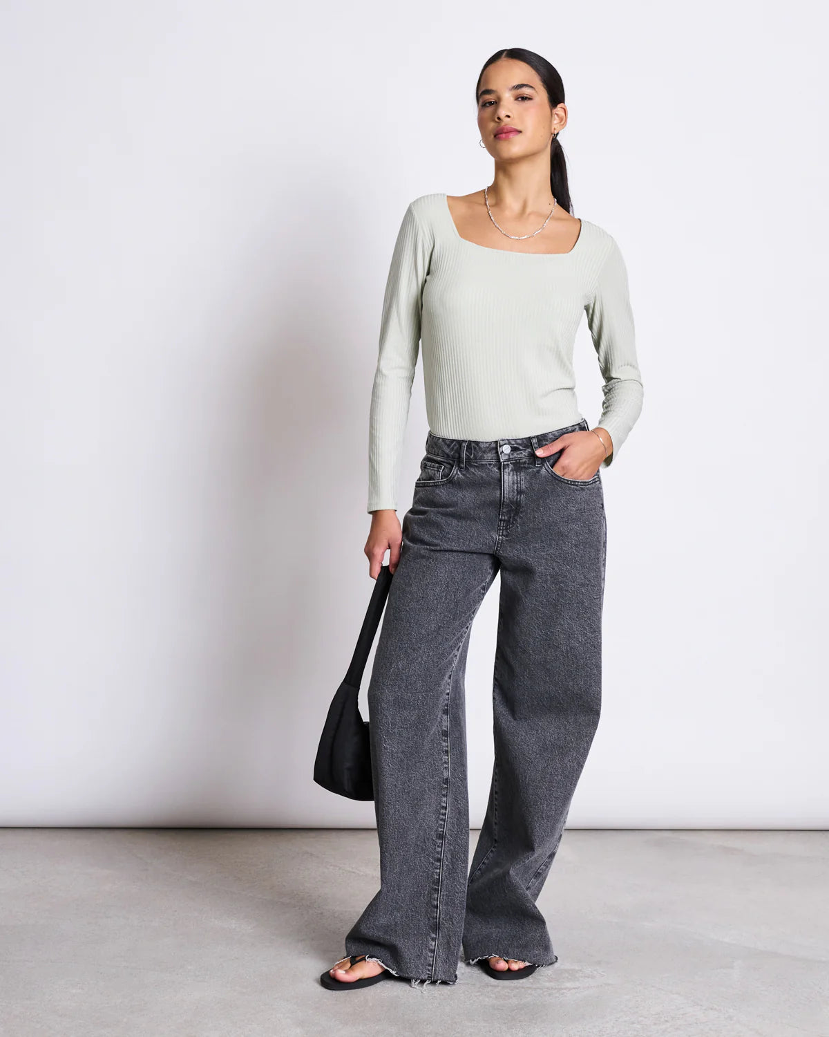 Jan ´n June - squareneck longsleeve Fria mint