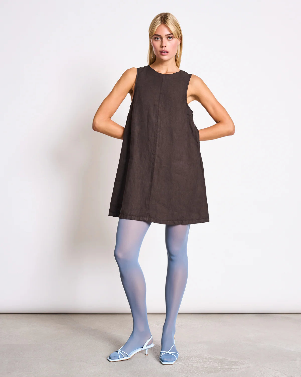 Jan ´n June - Mini-Kleid Salvia aus Leinen in Braun